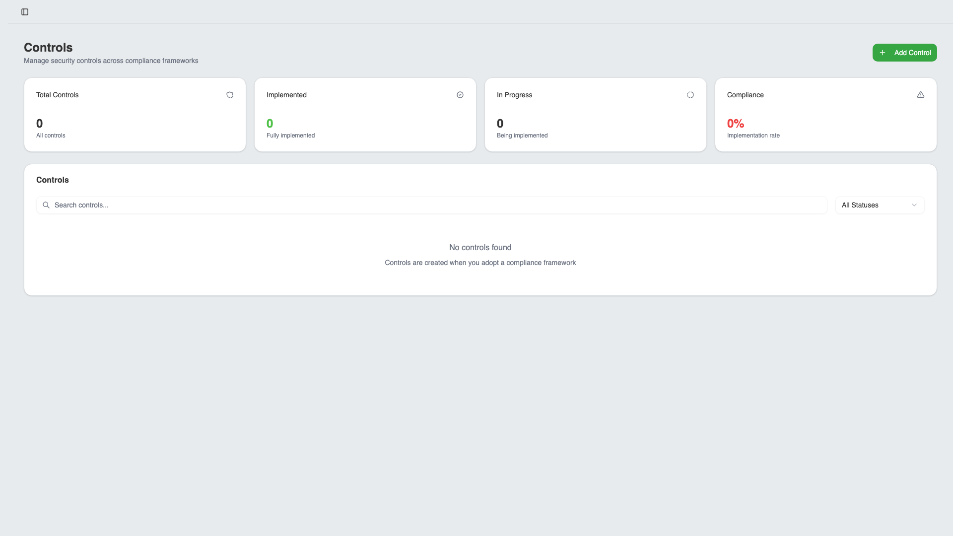 Control library with implementation status